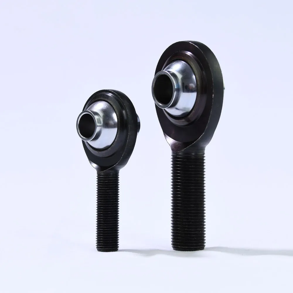 High-misalignment chromoly rod end with black oxide body and hard chrome plated ball