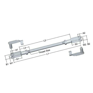 lcr-225-linkage-connecting-rod-30-75-in-3-8-24-rh-lh-thread-3-8-in-pin-holes-clevis-spring-pins-included